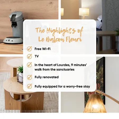 Le Balcon Fleuri - 9 Min Sanctuaires - Renove & Equipe - Calme Sur Cour - 4 Couchages Lägenhet *